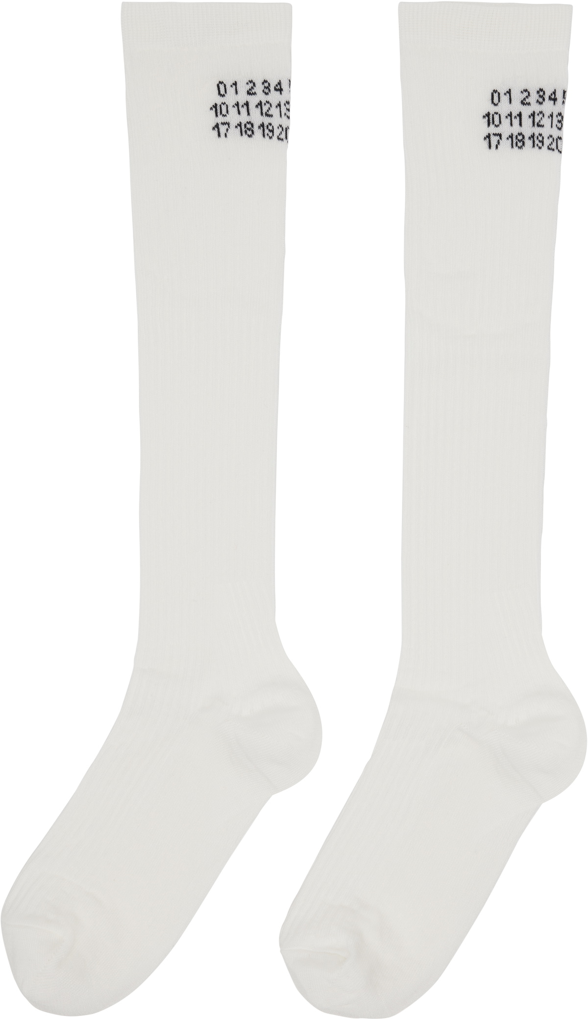 MM6 Maison Margiela White Knee-High Socks