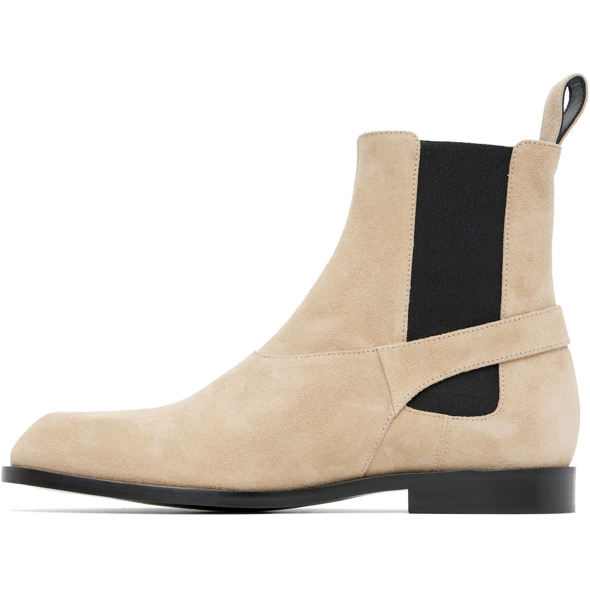 BALMAIN Beige Suede Anthem Chelsea Boots