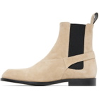 BALMAIN Beige Suede Anthem Chelsea Boots