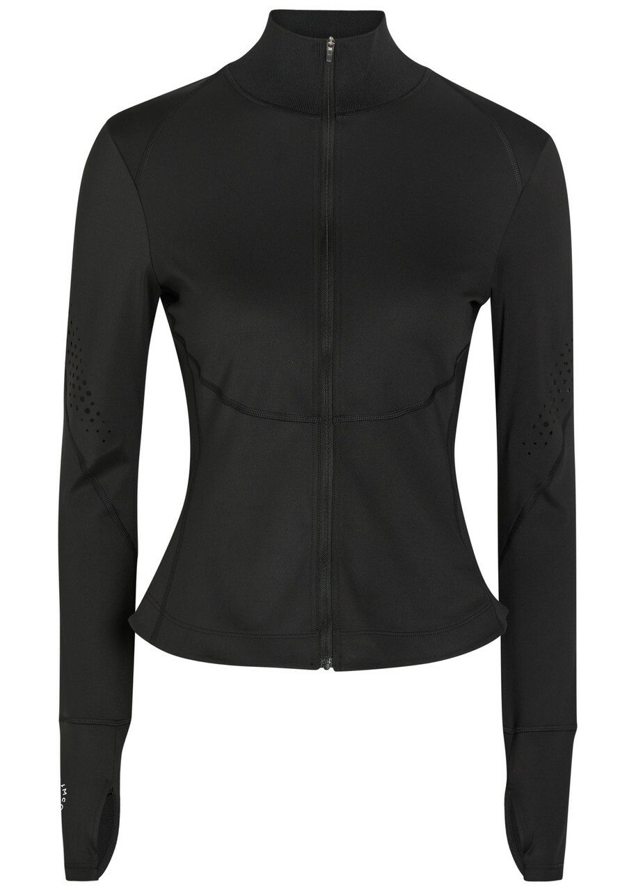 Adidas X Stella Mccartney Training Stretch-jersey Midlayer Jacket Black