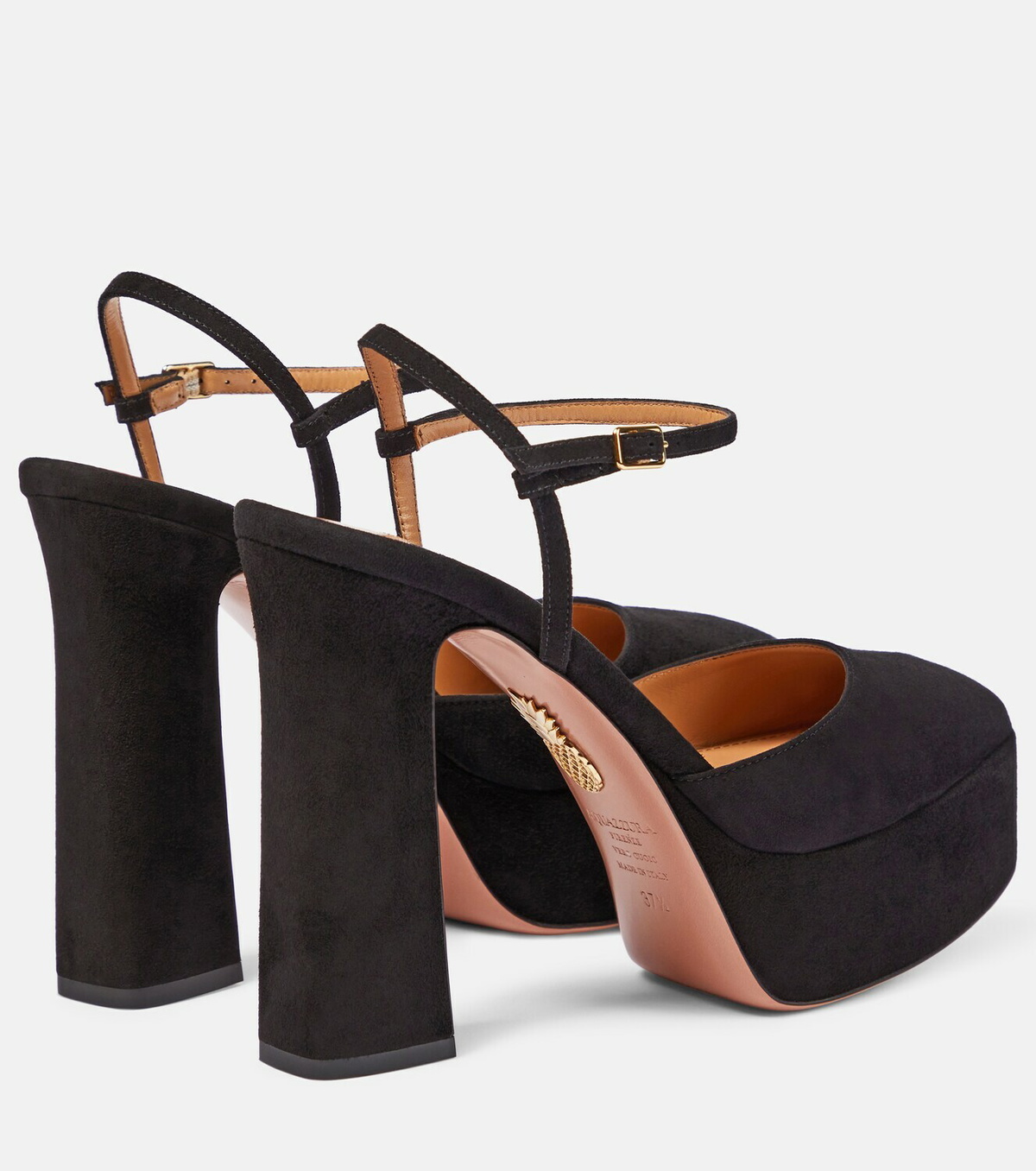 Aquazzura Groove Plateau suede platform pumps