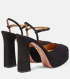 Aquazzura Groove Plateau suede platform pumps