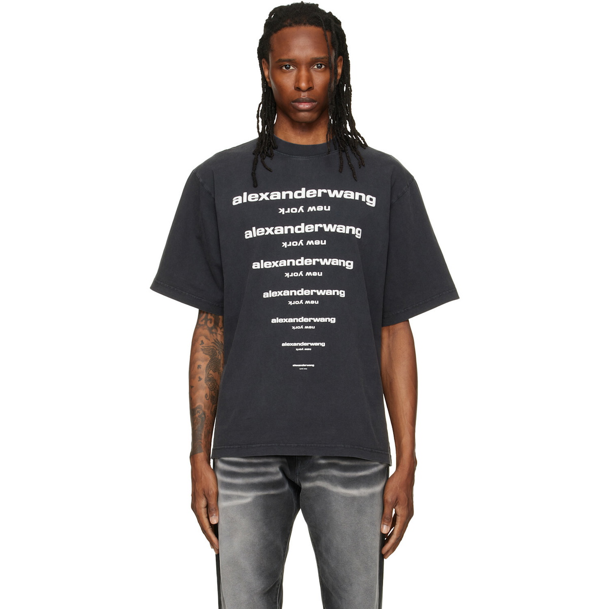 Alexander Wang Gray Embossed T-Shirt Alexander Wang
