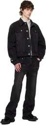 C2H4 Black Asteroid Raw Edge Denim Jacket