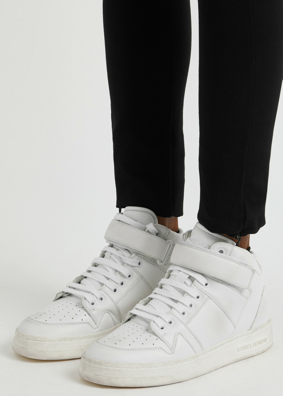 Saint Laurent Jefferson Panelled Leather Sneakers White 40 Saint Laurent Jefferson Panelled Leather Sneakers White 40