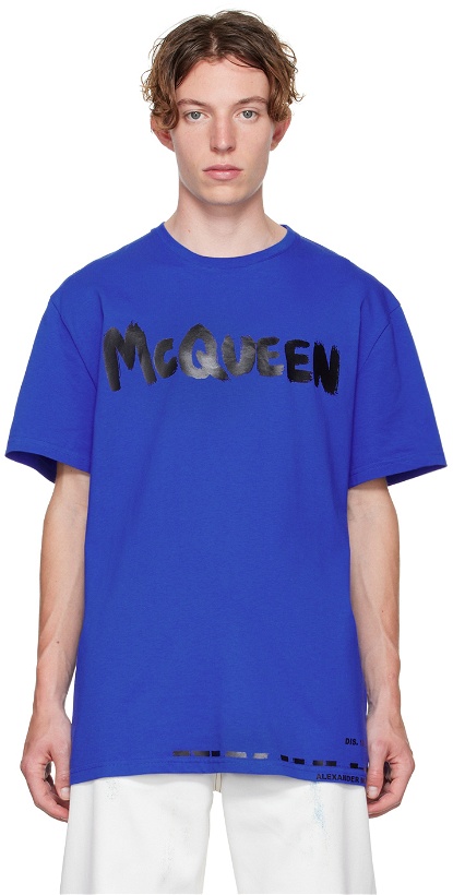 Photo: Alexander McQueen Blue Graffiti T-Shirt