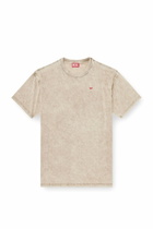 Diesel Cotton T-shirt with treated effect - T-Shirts Mens in Beige