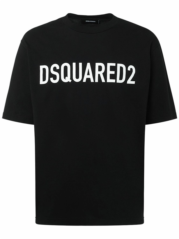 Photo: DSQUARED2 - Loose Fit Logo Printed Cotton T-shirt