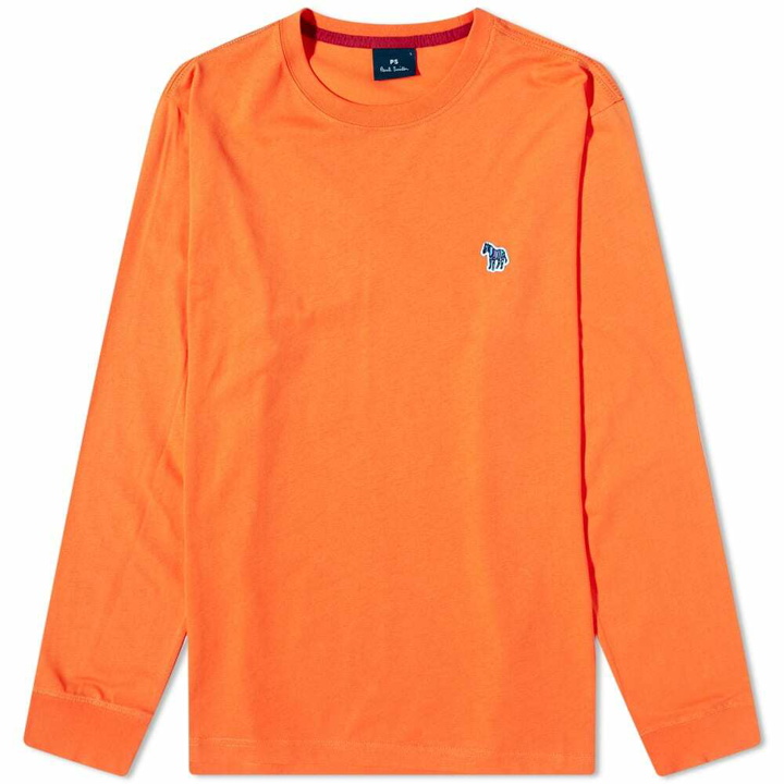 Photo: Paul Smith Men's Long Sleeve Zebra Logo T-Shirt in Orange