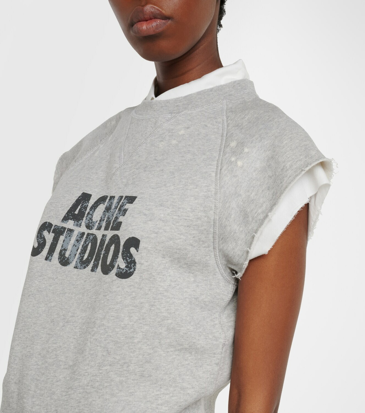 Acne Studios Layered logo cotton fleece vest