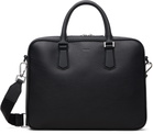 BOSS Black Leather Embossed-Logo Document Briefcase