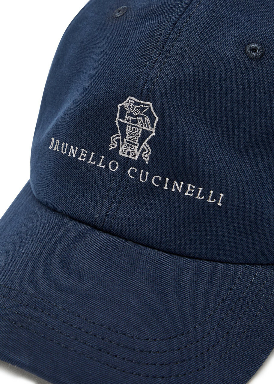 【美品】BRUNERO CUCINELLI コットンキャップ ネイビー Ｌ Brunello Cucinelli Logo-embroidered Cotton cap Navy Brunello Cucinelli