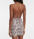 Reina Olga Geraldina zebra-print miniskirt
