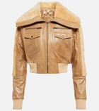 KNWLS - Z-2 shearling-trimmed leather jacket