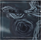 Jean Paul Gaultier Gray Silk Printed Blurry Roses Scarf