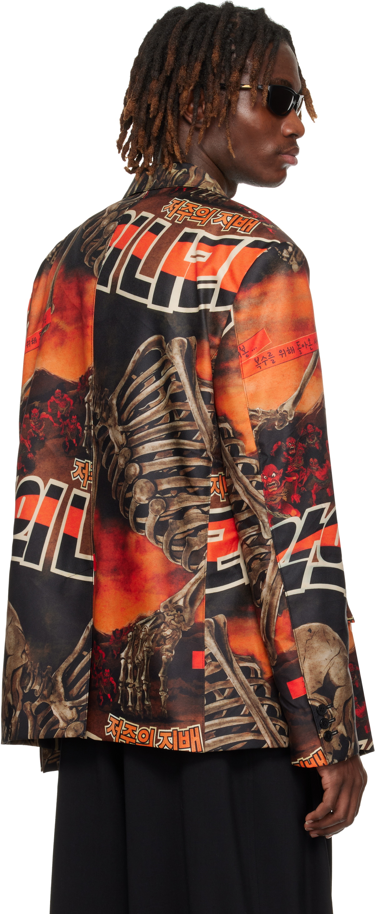 LU'U DAN Black & Orange Slim Jim Blazer