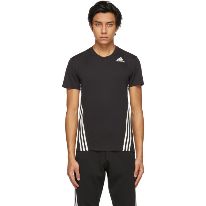 Photo: adidas Originals Black AEROREADY 3-Stripes T-Shirt