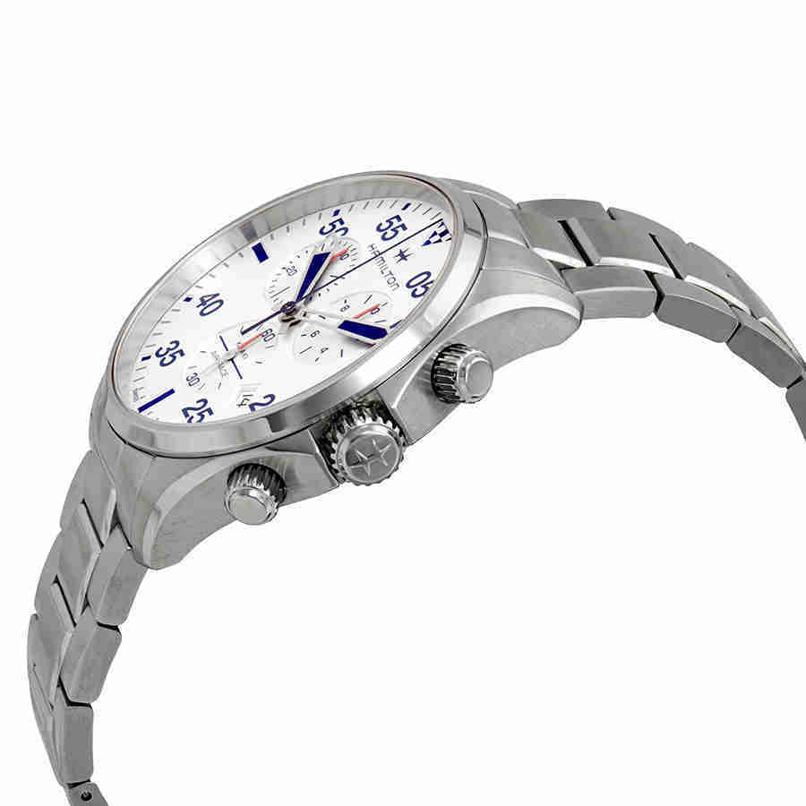 Hamilton Khaki Pilot Chronograph Silver Dial Mens Watch H76712151