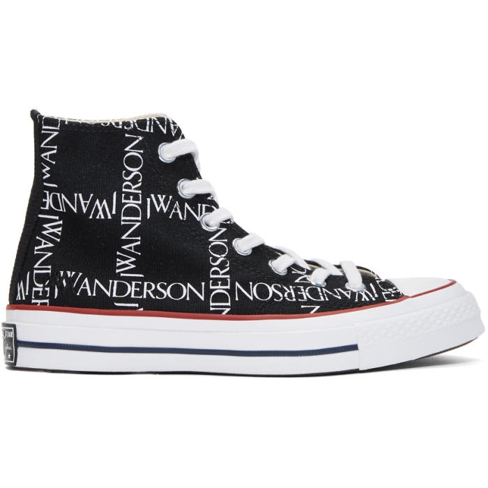 Photo: JW Anderson Black Converse Edition All Over Logo Chuck Taylor All Star 70s Hi Sneakers