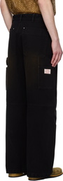 WOOYOUNGMI Black 3D Wide Jeans