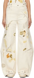 Feng Chen Wang Off-White Five-Pocket Jeans