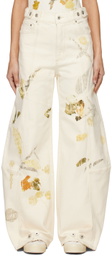 Feng Chen Wang Off-White Five-Pocket Jeans