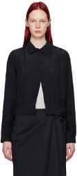 LEMAIRE Navy Gathered Blouse