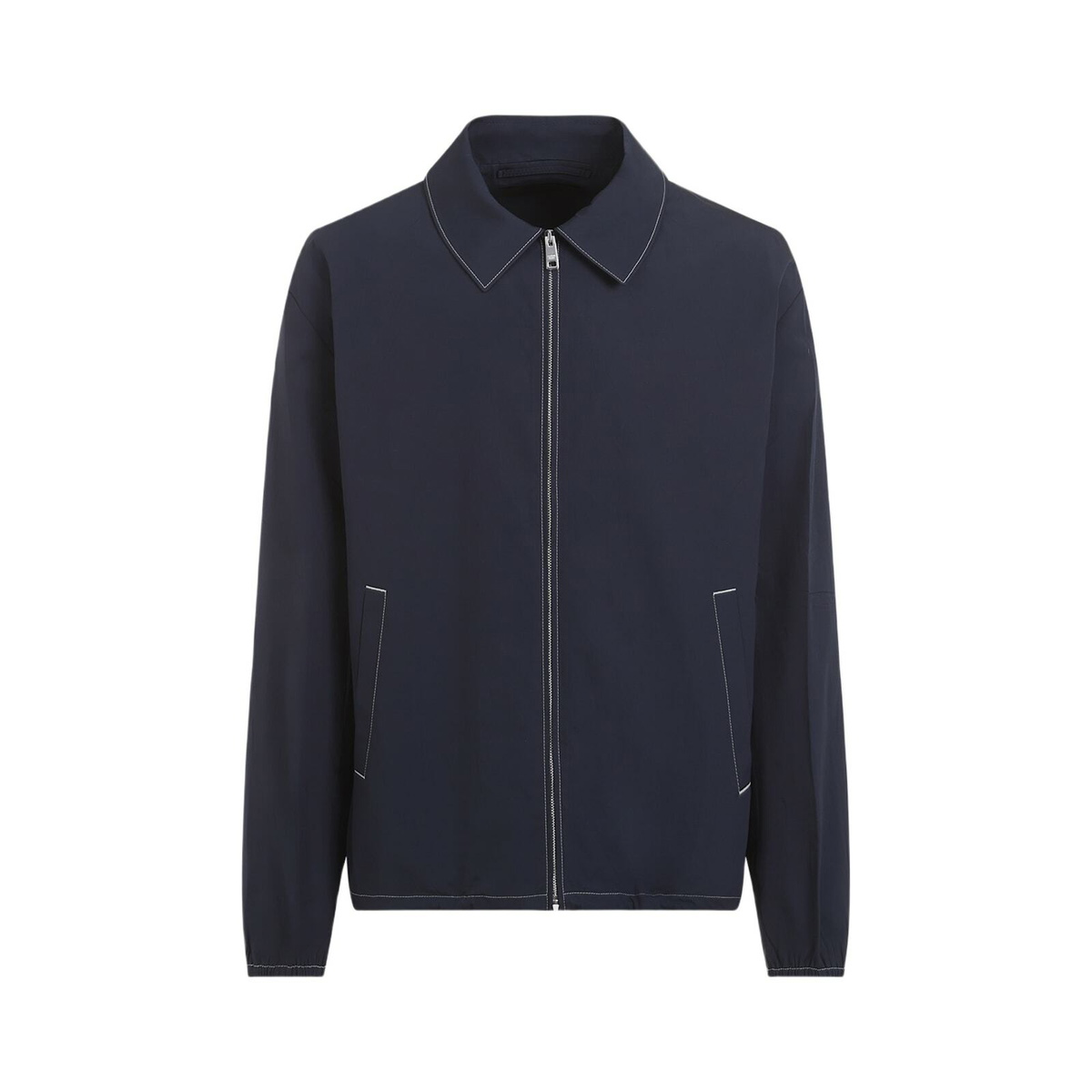 PRADA ジップアップジャケット ネイビー/ホワイト 美品 プラダ PRADA ジャケット ニット ジップアップ 総柄