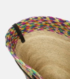Altuzarra Leather-trimmed raffia tote bag