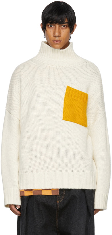 Photo: JW Anderson Off-White Patch Pocket Turtleneck