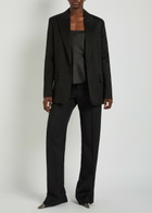 Another Tomorrow Oversized Twill Blazer Black