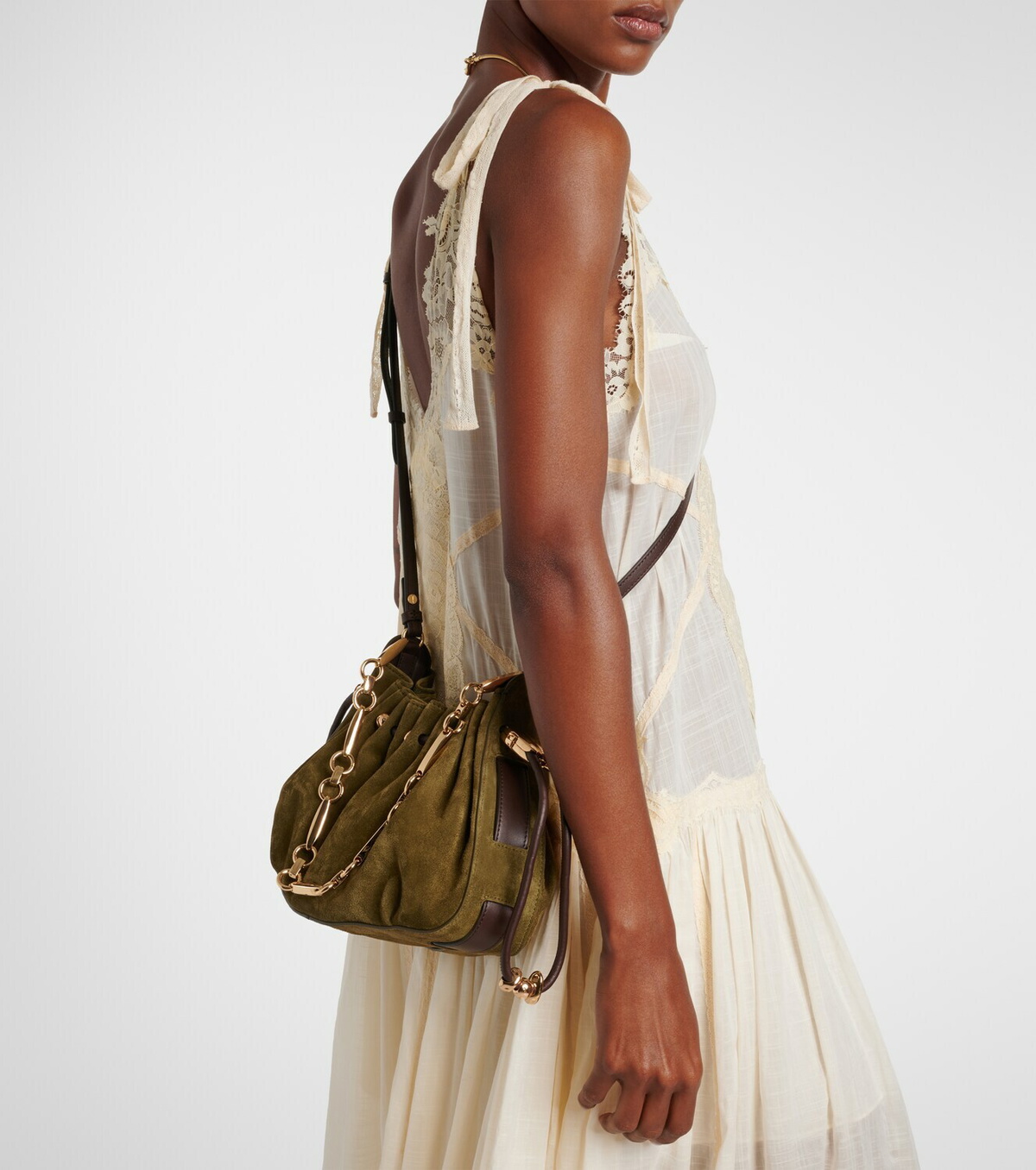 Zimmermann Halcyon suede shoulder bag