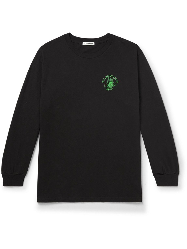 Photo: Flagstuff - Angel Printed Cotton-Jersey T-Shirt - Black
