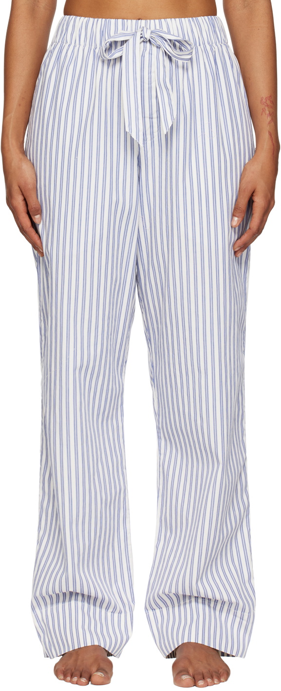 Tekla Poplin Pyjama Pants Skagen Stripes at