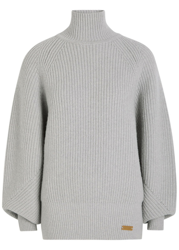 Photo: Balmain Batwing Ribbed Wool Jumper Grey