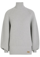 Balmain Batwing Ribbed Wool Jumper Grey