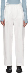 HYEIN SEO White Wide Beaded Belt Trousers
