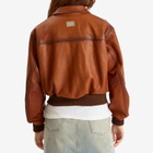 Acne Studios Women's Loroma Leather Bomber Jacket in Tobacco Brown