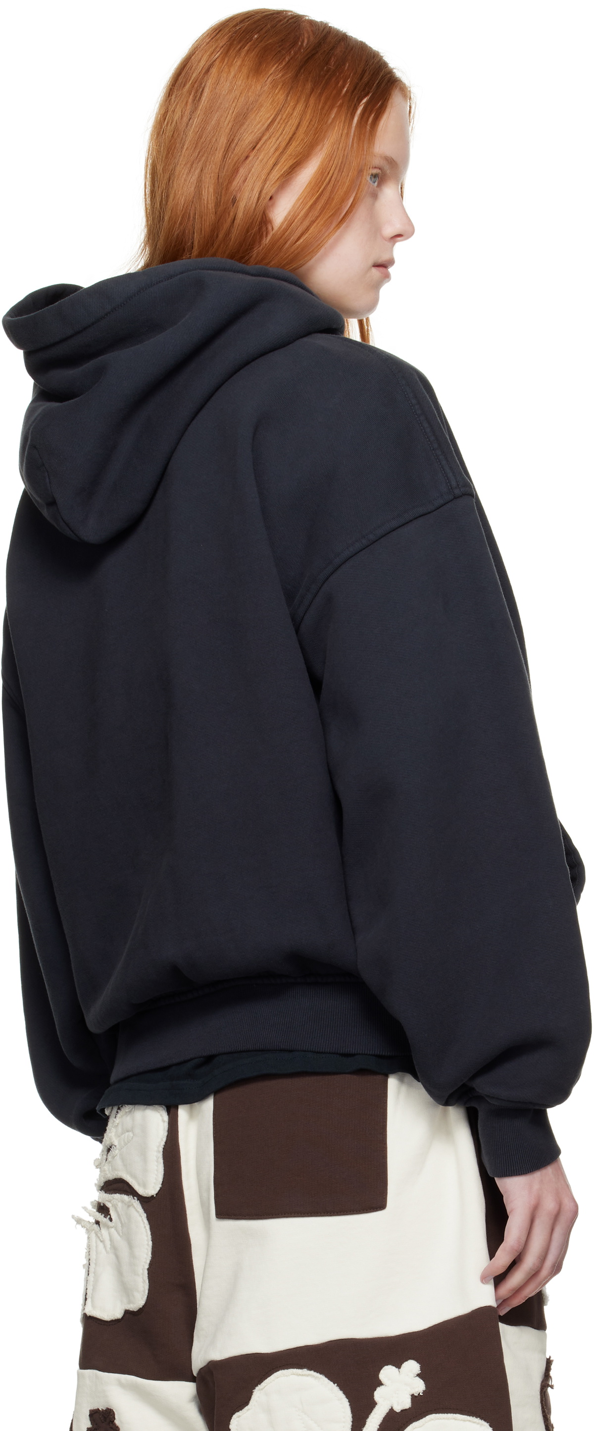 Rhude Black 'International Racing' Logo Hoodie