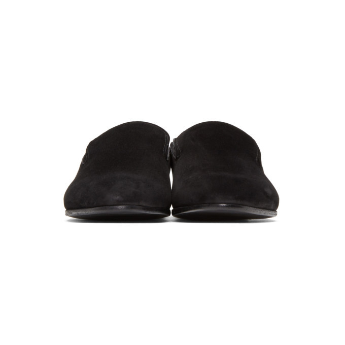 Alumnae Black Suede Garconne Step Down Loafers
