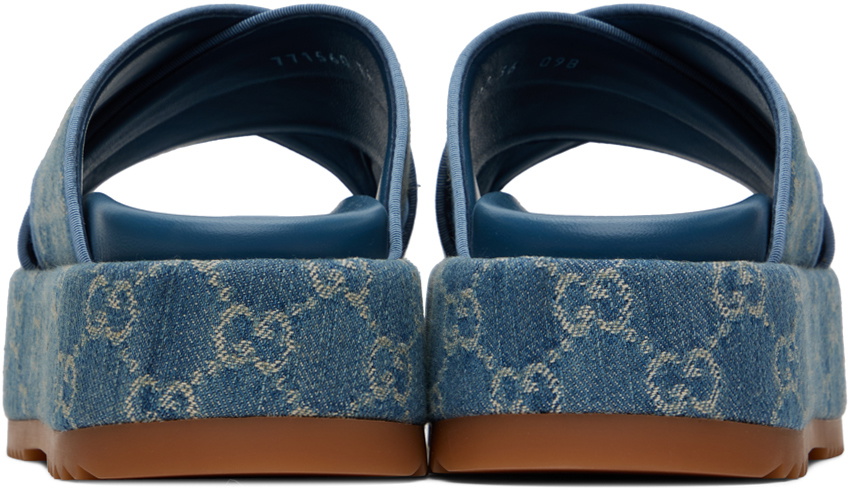 Gucci Blue GG Denim Sandals Gucci