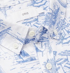 Onia - Jack Button-Down Collar Printed Linen Shirt - Blue