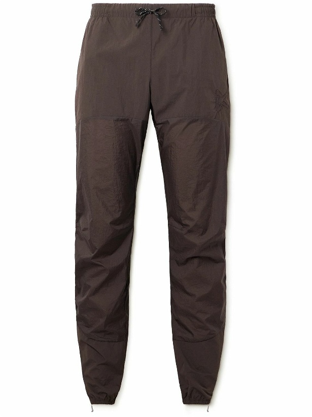 Photo: DISTRICT VISION - Zanzie Tapered Logo-Embroidered Panelled Shell Track Pants - Brown