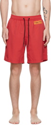 Heron Preston Red Patch Swim Shorts