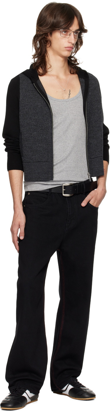 Fax Copy Express Black Cropped 'Great Tit' Hoodie