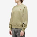 AMI Paris Men's Small A Heart Sweatshirt in Heather Sage