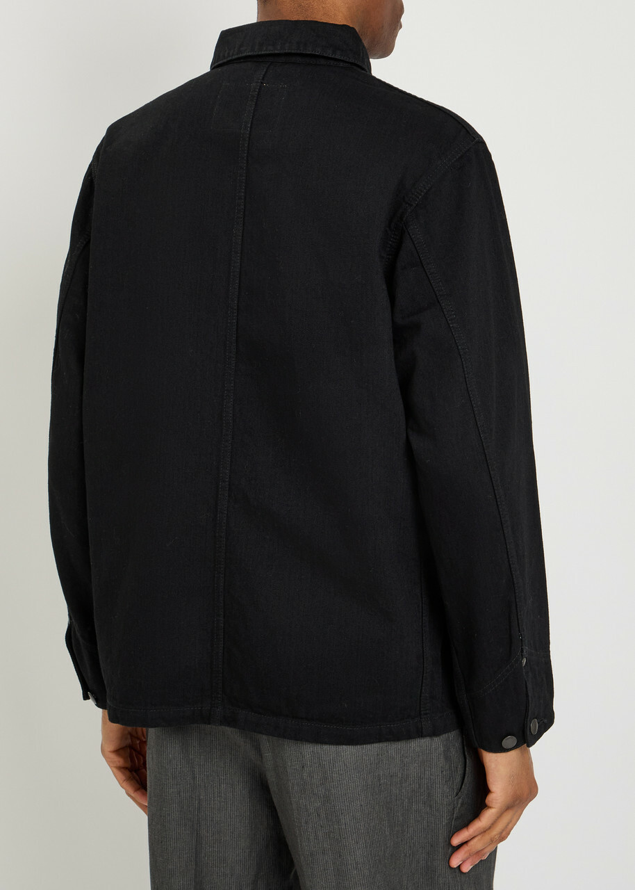 Vowels Patch Pocket Denim Jacket Black