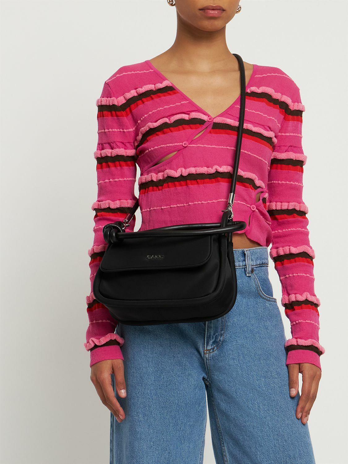 【Ganni】Knot Flapover Tote Bag GANNI - Knot Flap Over Shoulder Bag GANNI