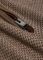 Canali Textured Half-zip Cotton Jumper Brown