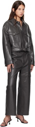 Nanushka Green Zaria Leather Jacket